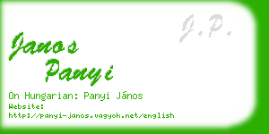 janos panyi business card